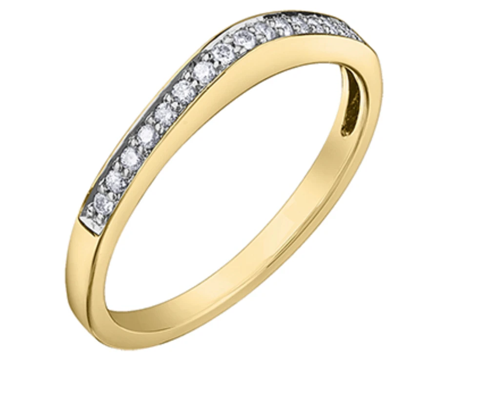 10Kt Claw Set Diamond Band - Gold