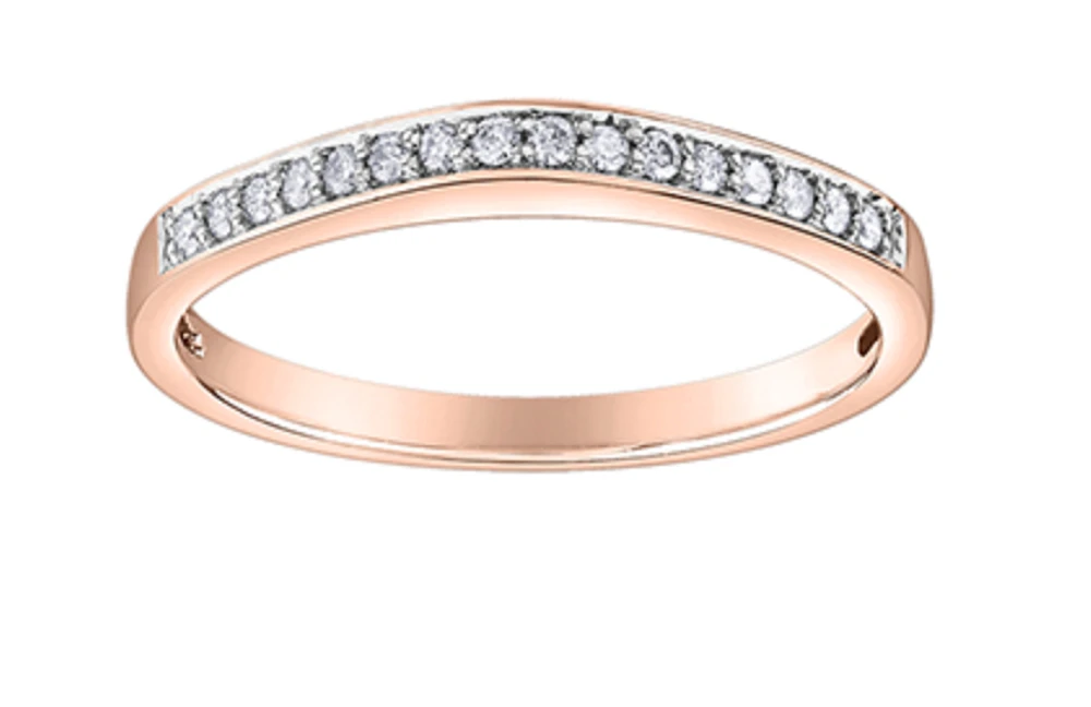 10Kt Claw Set Diamond Band - Gold