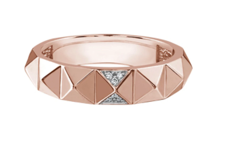 10Kt Geometric Diamond Fashion Ring - Gold