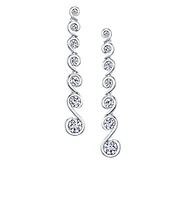 18K White Gold & Palladium Alloy ( hypoallergenic) 2.00cttw Diamond Drop Earrings
