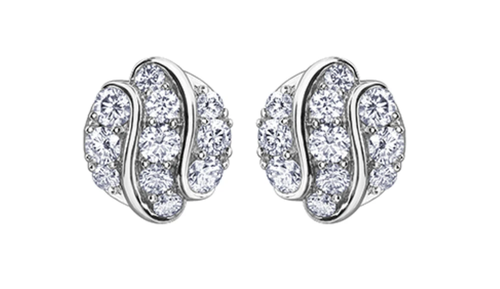 18K White Gold & Palladium Alloy (hypoallergenic) 1.00cttw Diamond Stud Earrings