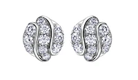 18K White Gold & Palladium Alloy (hypoallergenic) 1.00cttw Diamond Stud Earrings