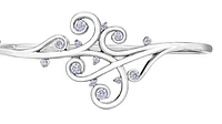 14K White Gold 0.72cttw Diamond Bangle, 7"