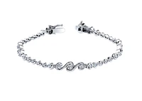 18Kt White Gold & Palladium Alloy (hypoallergenic)  2.50cttw Diamond Tennis Bracelet, 7"