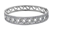 18Kt White Gold & Palladium Alloy (hypoallergenic)  2.52cttw Diamond Bangle, 7"