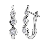 14K White Gold 0.50cttw Diamond Drop Earrings
