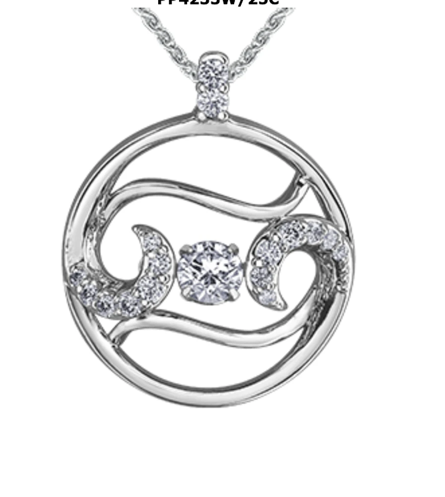 14K White Gold Diamond Necklace