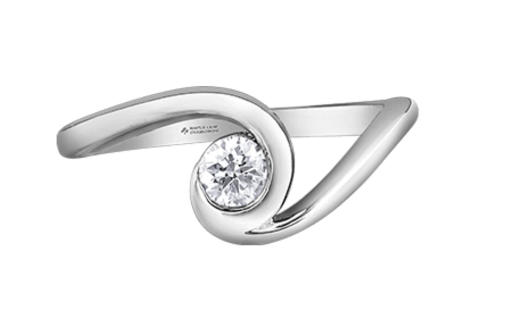 14K White Gold 0.23cttw Diamond Engagement Ring, 6 - /