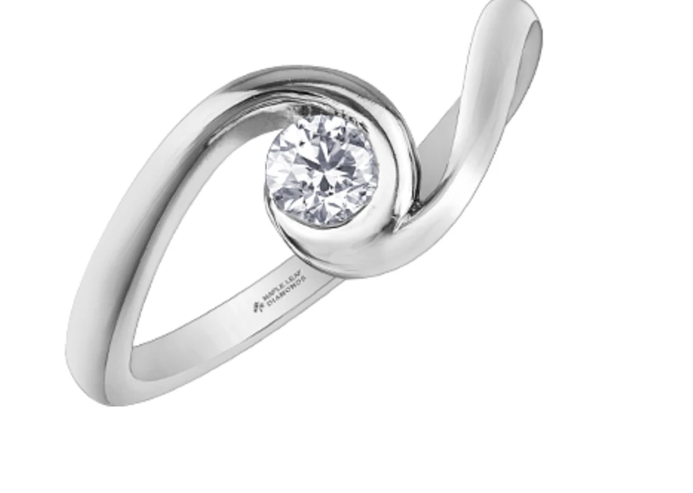 14K White Gold 0.23cttw Diamond Engagement Ring, 6 - /