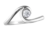 14K White Gold 0.23cttw Diamond Engagement Ring, 6 - /