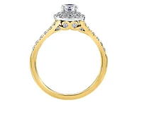 18K White Gold/Palladium Alloy & Rose Gold (hypoallergenic) Halo Diamond Ring