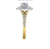 18K White Gold/Palladium Alloy & Rose Gold (hypoallergenic) Halo Diamond Ring