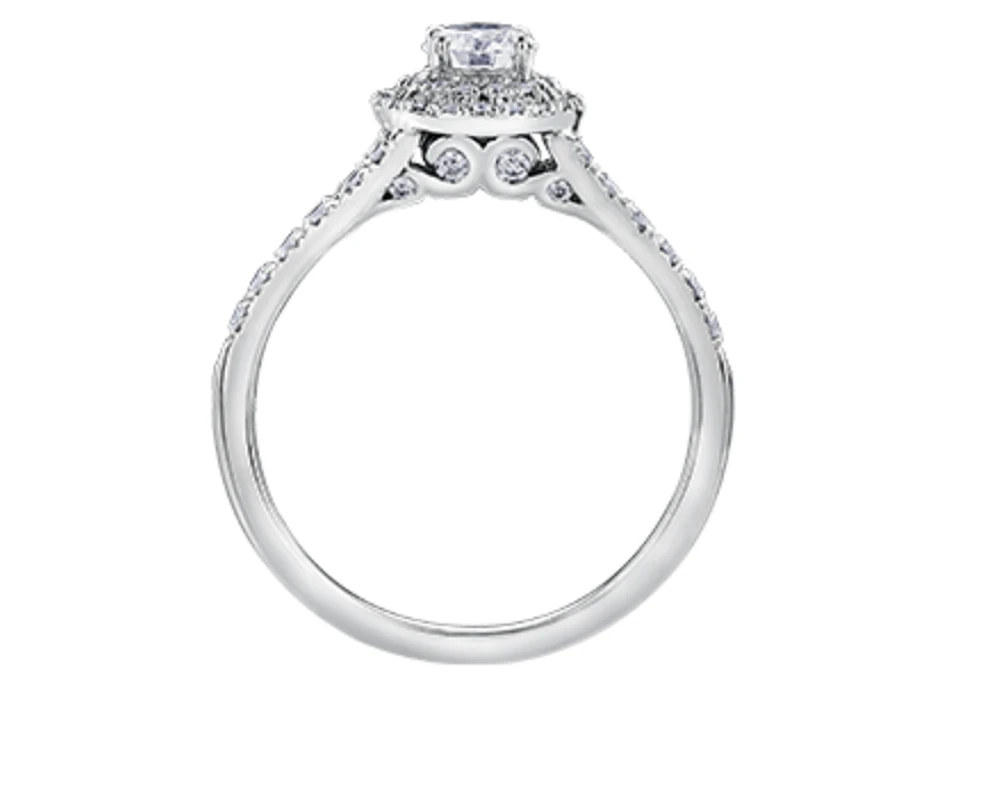18K White Gold/Palladium Alloy & Rose Gold (hypoallergenic) Halo Diamond Ring