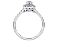 18K White Gold/Palladium Alloy & Rose Gold (hypoallergenic) Halo Diamond Ring