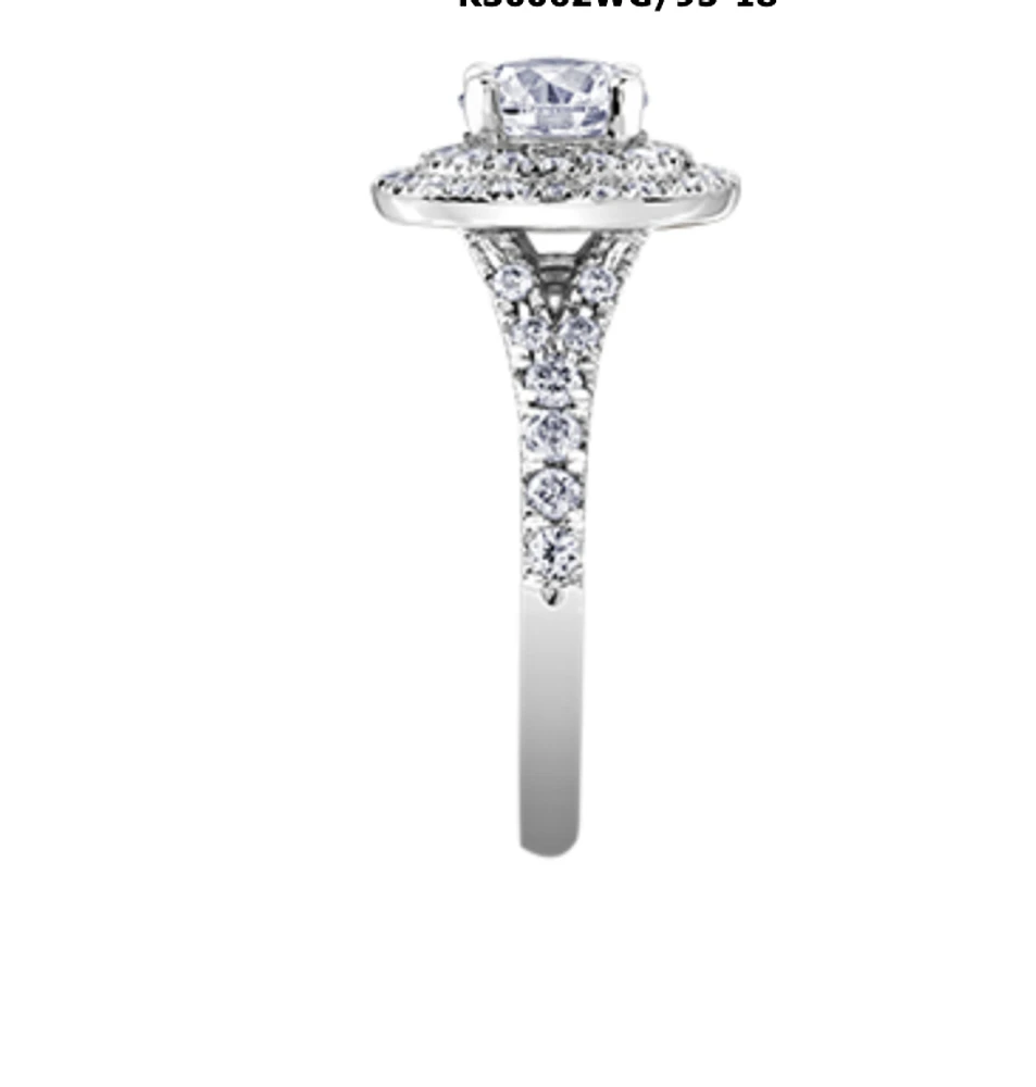 18K White Gold/Palladium Alloy & Rose Gold (hypoallergenic) Halo Diamond Ring