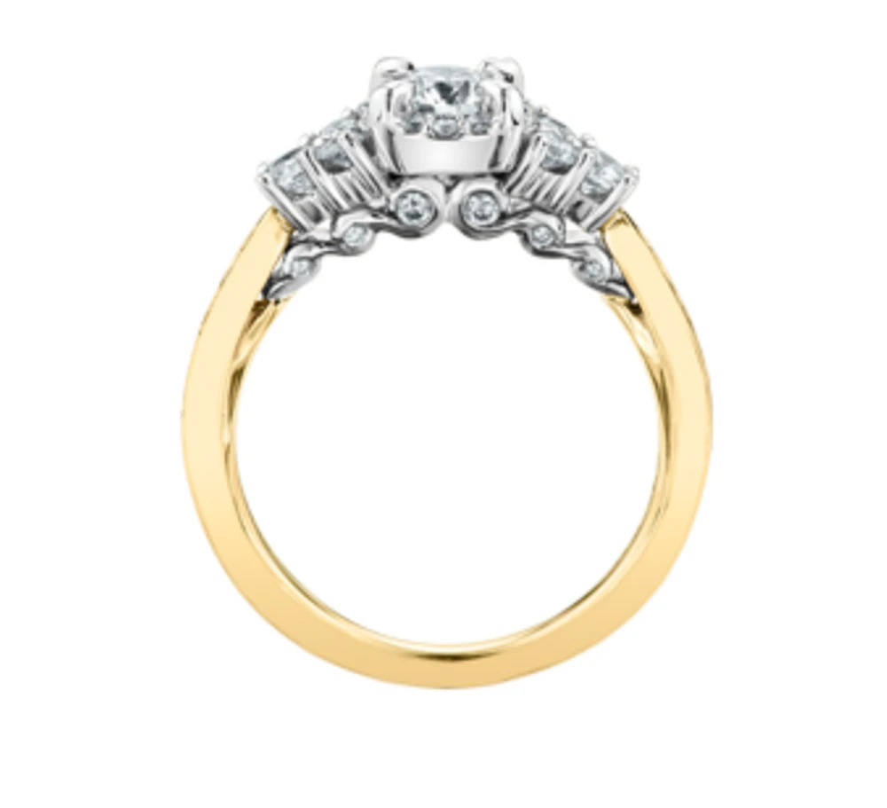 18K White Gold/Palladium Alloy (hypoallergenic) 1.00cttw Halo & Channel Set Diamond Ring - Gold /