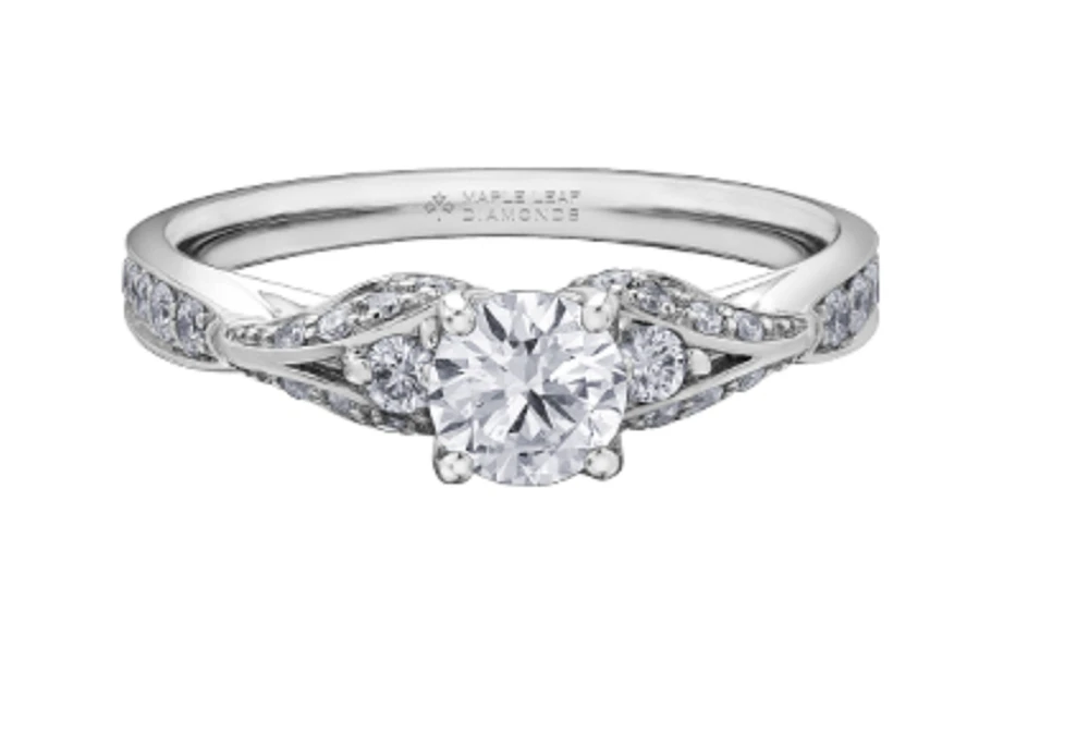 18K White Gold/Palladium Alloy (hypoallergenic) Fancy Diamond Ring - Gold /