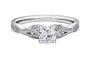 18K White Gold/Palladium Alloy (hypoallergenic) Fancy Diamond Ring - Gold /