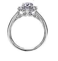 18K White Gold/Palladium Alloy (hypoallergenic) 0.60-1.66cttw Round Brilliant Flower Halo Diamond Ring - Gold / 0.60 Carat Total