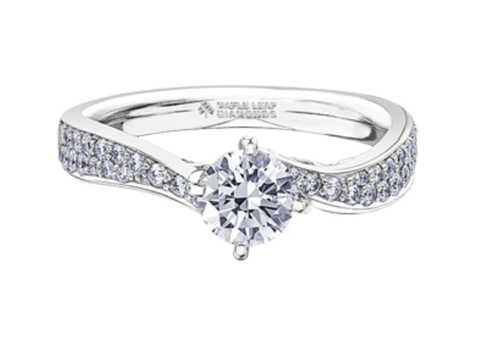 18K White Gold/Palladium Alloy (hypoallergenic) 1.05cttw Round Brilliant Diamond Ring - Gold /
