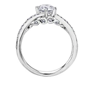18K White Gold/Palladium Alloy (hypoallergenic) 1.05cttw Round Brilliant Diamond Ring - Gold /