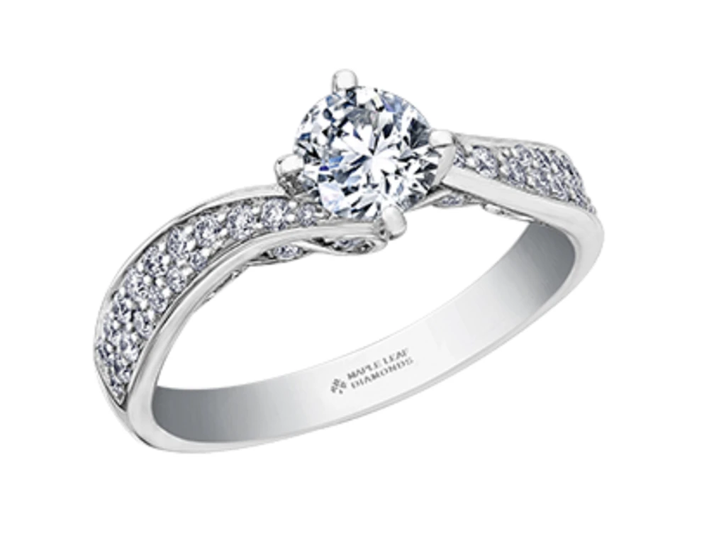 18K White Gold/Palladium Alloy (hypoallergenic) 1.05cttw Round Brilliant Diamond Ring - Gold /