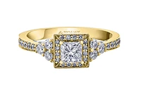 18K White Gold/Palladium Alloy (hypoallergenic) 1.00cttw Princess Halo Diamond Ring - Gold /