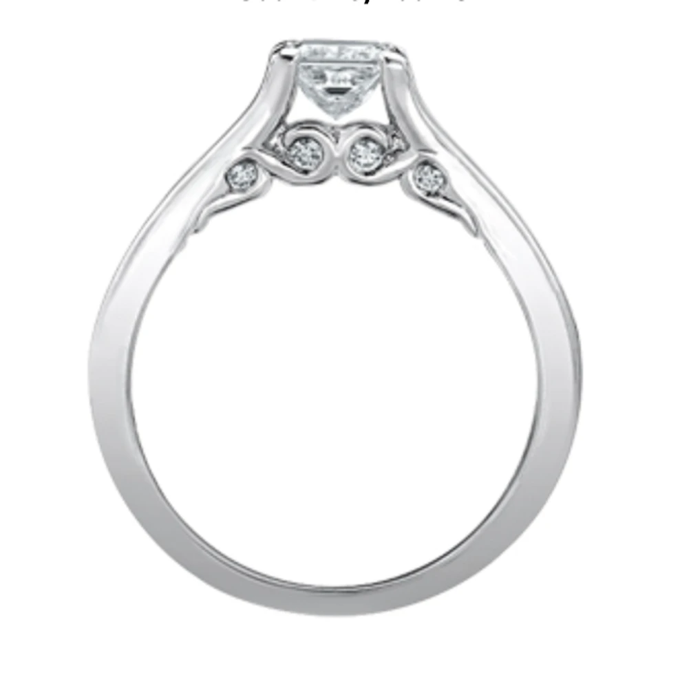 18K White Gold/Palladium Alloy (hypoallergenic) 1.21cttw Princess Channel Set Diamond Ring - Gold /