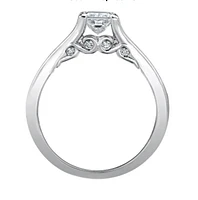 18K White Gold/Palladium Alloy (hypoallergenic) 1.21cttw Princess Channel Set Diamond Ring - Gold /