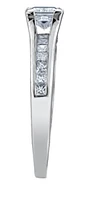 18K White Gold/Palladium Alloy (hypoallergenic) 1.21cttw Princess Channel Set Diamond Ring - Gold /