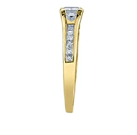 18K White Gold/Palladium Alloy (hypoallergenic) 1.21cttw Princess Channel Set Diamond Ring - Gold /