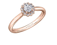 18K Rose Gold/Palladium Alloy (hypoallergenic) 0.30-0.90cttw Round Brilliant Diamond Ring - Gold / 0.30 Carat Total