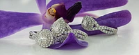 18K White Gold/Palladium Alloy (hypoallergenic) 1.00cttw Oval Double Halo Diamond Ring - Gold /