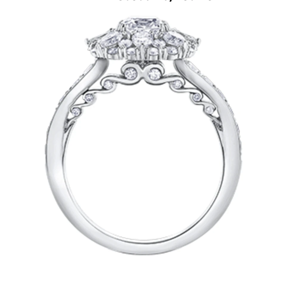 18K White Gold/Palladium Alloy (hypoallergenic) 1.50-2.31cttw Cushion Cut Diamond Halo Ring - Gold / 1.50 Carat Total