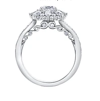 18K White Gold/Palladium Alloy (hypoallergenic) 1.50-2.31cttw Cushion Cut Diamond Halo Ring - Gold / 1.50 Carat Total