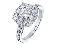 18K White Gold/Palladium Alloy (hypoallergenic) 1.50-2.31cttw Cushion Cut Diamond Halo Ring - Gold / 1.50 Carat Total