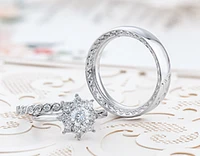 18K White Gold/Palladium Alloy (hypoallergenic) 1.15cttw Round Brilliant Halo Diamond Ring