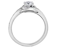 18K White Gold/Palladium Alloy (hypoallergenic) Twist Diamond Ring - Carat Total / Gold 4.5