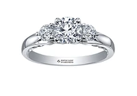 18K White Gold/Palladium Alloy (hypoallergenic) 0.82-1.35cttw Round Brilliant 3 Stone Diamond Ring - / Carat Total