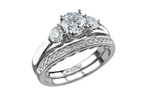 18K White Gold/Palladium Alloy (hypoallergenic) 0.82-1.35cttw Round Brilliant 3 Stone Diamond Ring - / Carat Total