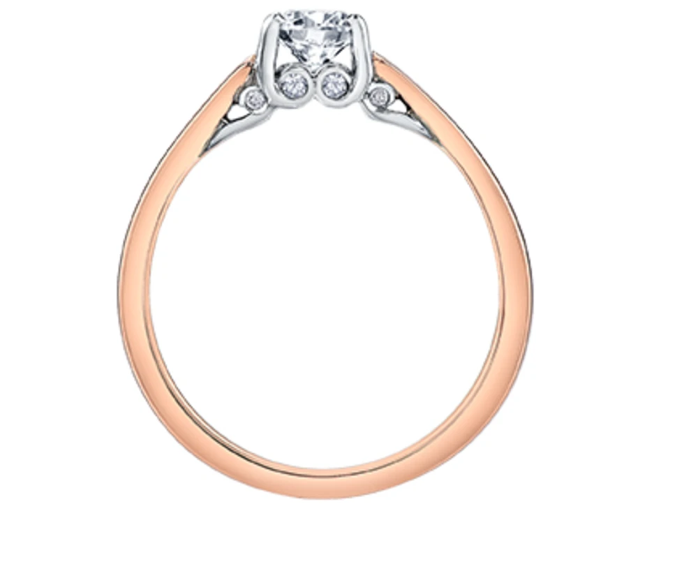 18K Rose Gold/Palladium Alloy (hypoallergenic) Round Brilliant Solitaire Diamond Ring - Carat Total Weight / White/ Palladium