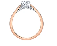 18K Rose Gold/Palladium Alloy (hypoallergenic) Round Brilliant Solitaire Diamond Ring - Carat Total Weight / White/ Palladium