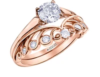 18K Rose Gold/Palladium Alloy (hypoallergenic) Round Brilliant Solitaire Diamond Ring - Carat Total Weight / White/ Palladium