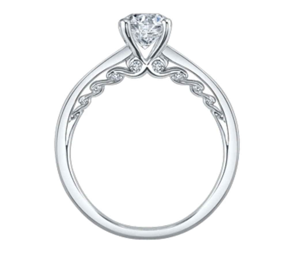 18K White Gold/Palladium Alloy (hypoallergenic) Round Brilliant Diamond Ring