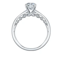 18K White Gold/Palladium Alloy (hypoallergenic) Round Brilliant Diamond Ring