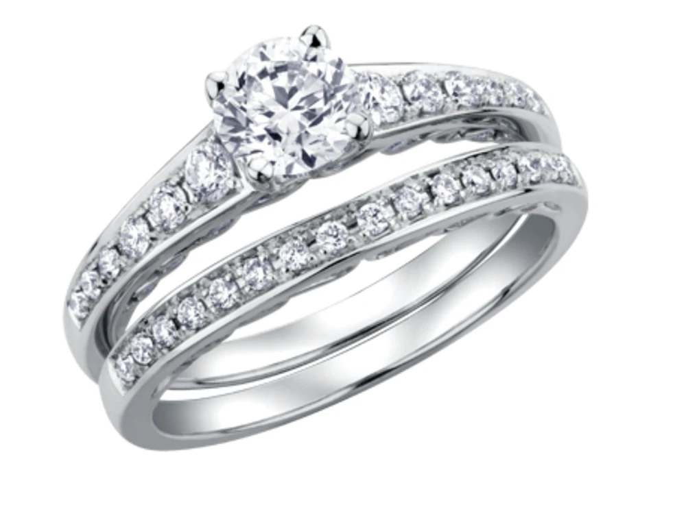 18K White Gold/Palladium Alloy (hypoallergenic) Round Brilliant Diamond Ring