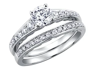 18K White Gold/Palladium Alloy (hypoallergenic) Round Brilliant Diamond Ring