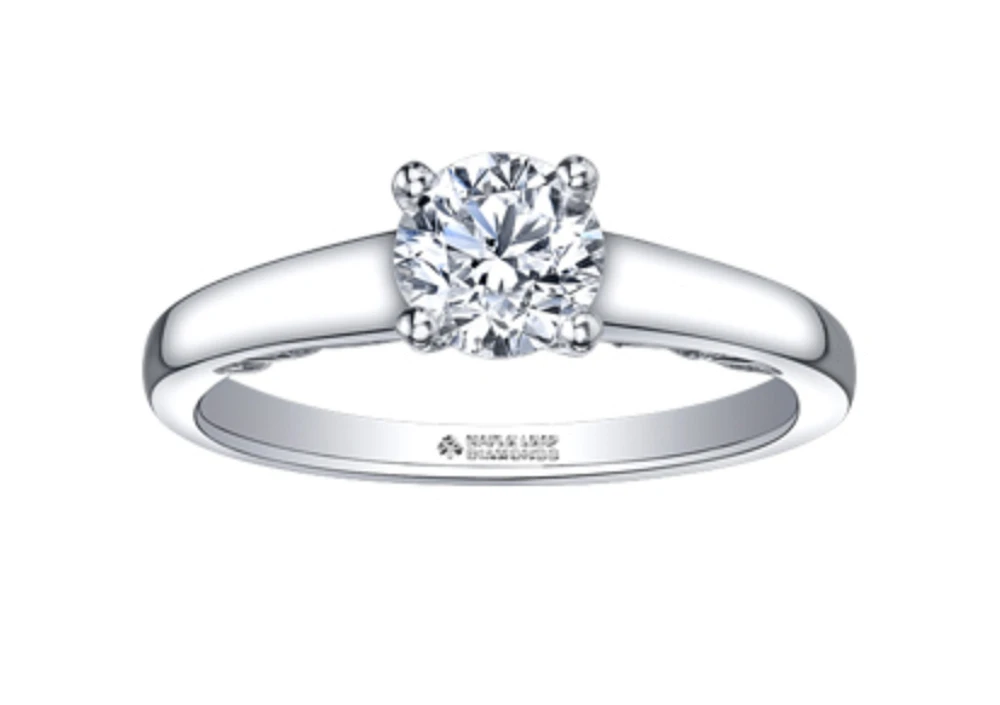 18K White Gold/Palladium Alloy (hypoallergenic) 0.50-1.00cttw Round Brilliant Solitaire Diamond Ring - / Carat Total