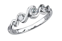 14K White Gold 0.40cttw Round Brilliant Multi-Stone Diamond Ring - Gold/Palladium