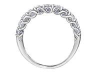 18K White Gold/Palladium Alloy (hypoallergenic) 0.40-1.90cttw Round Brilliant Multi-Stone Diamond Band - / Carat Total